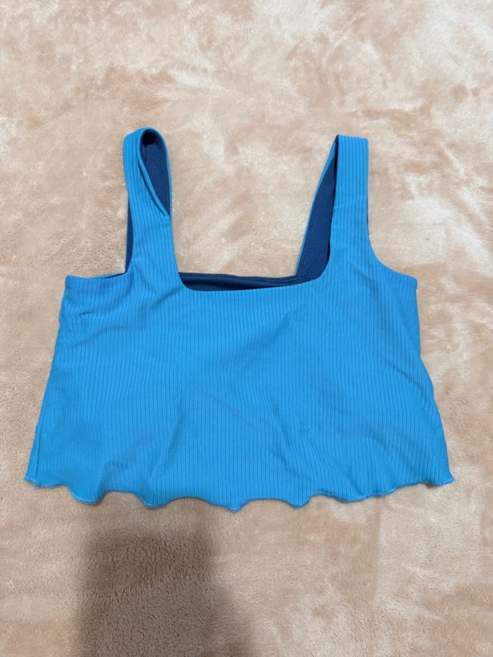FIVE Bright Blue Ribbed Crop Tank - Picture 2 of 2